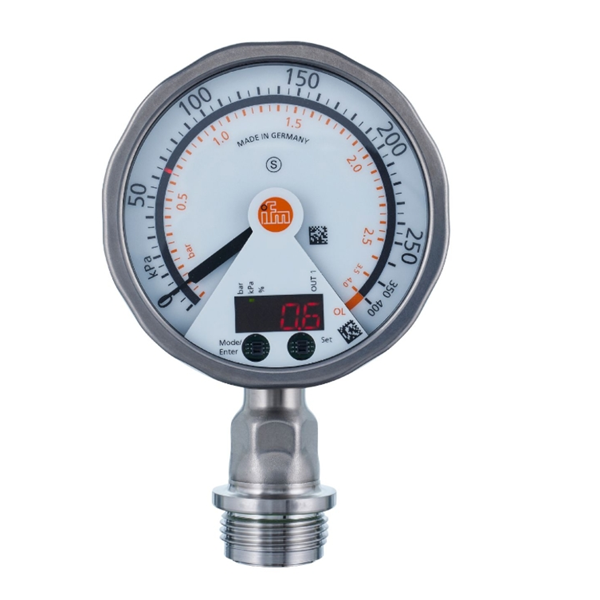 德國IFM易福門帶模擬顯示屏的齊平式壓力傳感器PG2439 PG-1-1-REB12-MFRKG/US/ /P