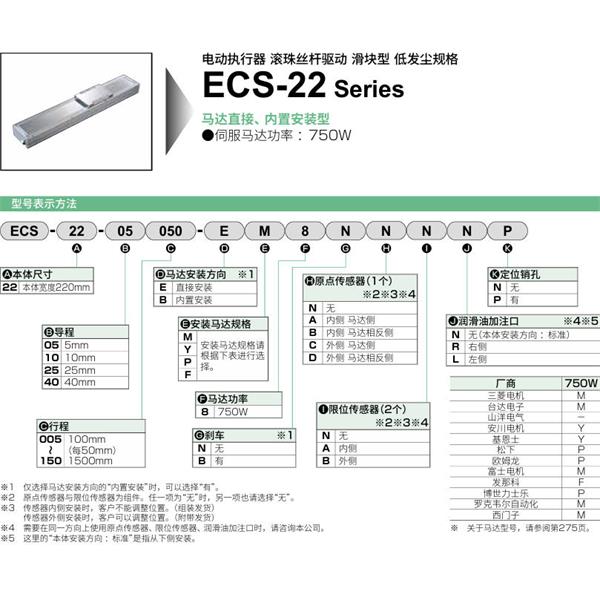 CKD喜開(kāi)理電動(dòng)執(zhí)行器（無(wú)馬達(dá)型）滑塊型ECS-22-25025-EM8NNNNN