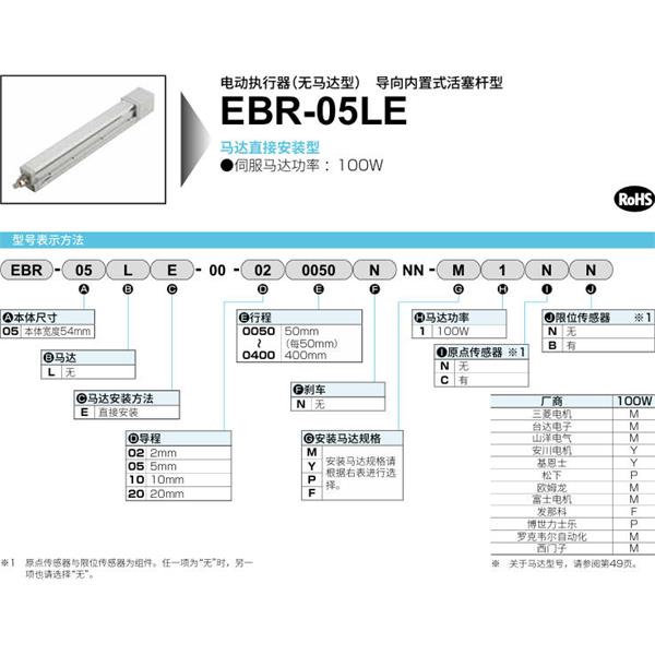 CKD喜開理電動執(zhí)行器（無馬達型）滑塊型EBR-05LE-00-020300NNN-F1CB
