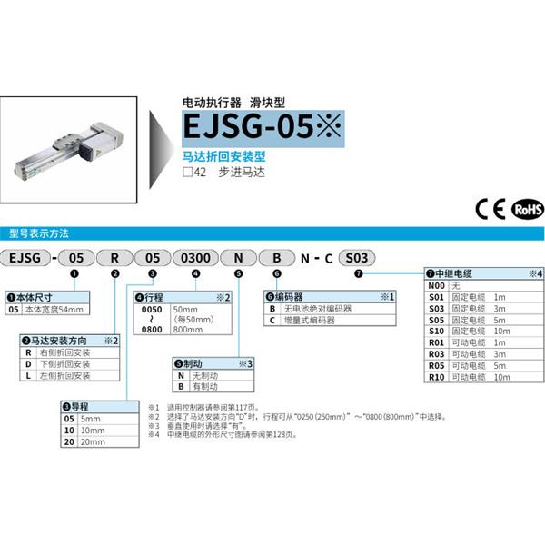 CKD喜開理電動(dòng)執(zhí)行器（無馬達(dá)型）滑塊型EJSG-05R050050NBN-CS10